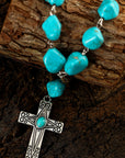 Giana Peacock Cross Pendant Necklace