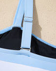 Colorblock Square Neckline One-Piece Swimsuit