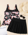 Colorblock Tankini Top and Skort Swim Set