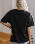 Solid Short Sleeve Hi Low Hem T-Shirt