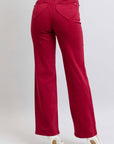 Heart Shaped Back Pockets High Waisted 90's Straight: Scarlet