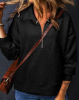 Saige Half Zipper Collared Sweatshirt