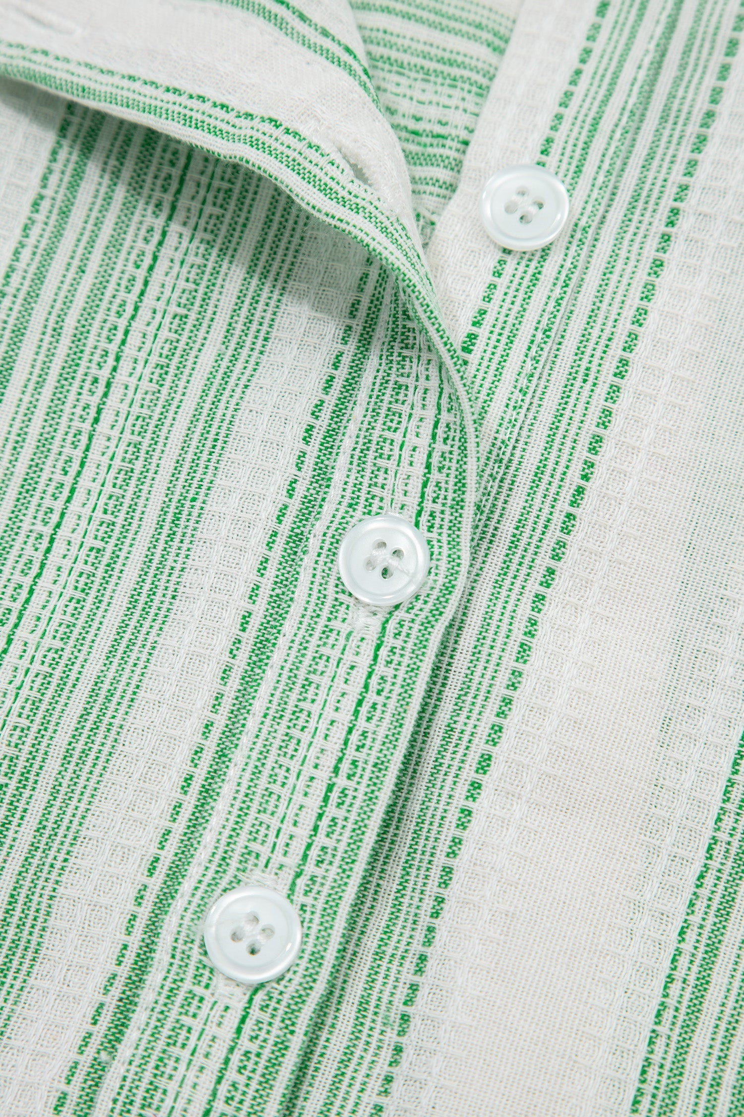 Stripe Half Buttoned Short Sleeve Blouse