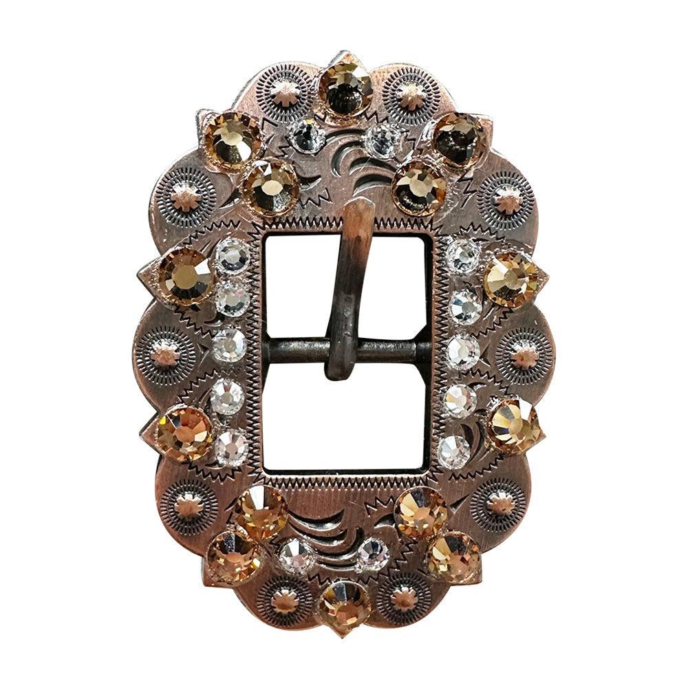 Champagne &amp; Clear Copper European Crystal Cart Buckle