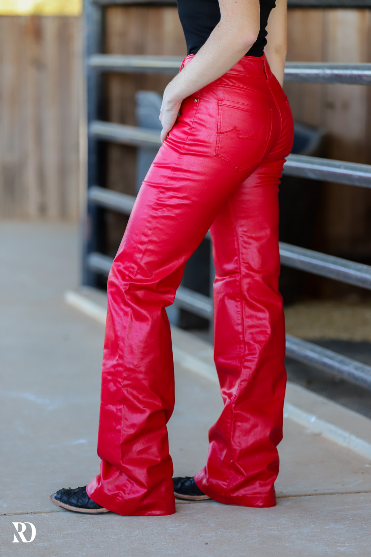 SIGNATURE TROUSERS - RED METALLIC