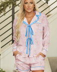 Ariel Shorts Pajama Set Long Sleeve Top