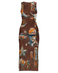 Baha Ranch Cowboy Treasures Bodycon Maxi Dress