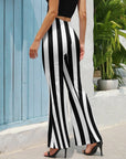 Baha Ranch Beetlejuice Striped Flare Pants