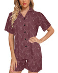 Burgandy Longhorn Women's Western Pajama Set