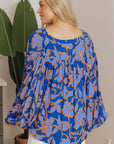 Floral Batwing Sleeve Button-Up Shirt