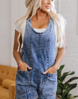 Baylee Sleeveless U Neck Patched Pocket Denim Romper