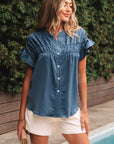 Briana Ruched Short Sleeve Shirt