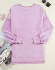 Mineral Wash Drop Shoulder Pullover Sweatshirt