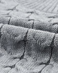 Cable Knit Turtleneck Batwing Short Sleeve Sweater