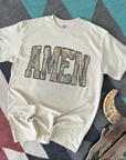 Camo Amen Tee or Crewneck