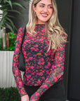 Leona Sleeve Mock top Long Sleeve Top