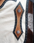 Hilason Western Bull Riding Chinks Chaps Rodeo Bronc Smooth Leather White Adult
