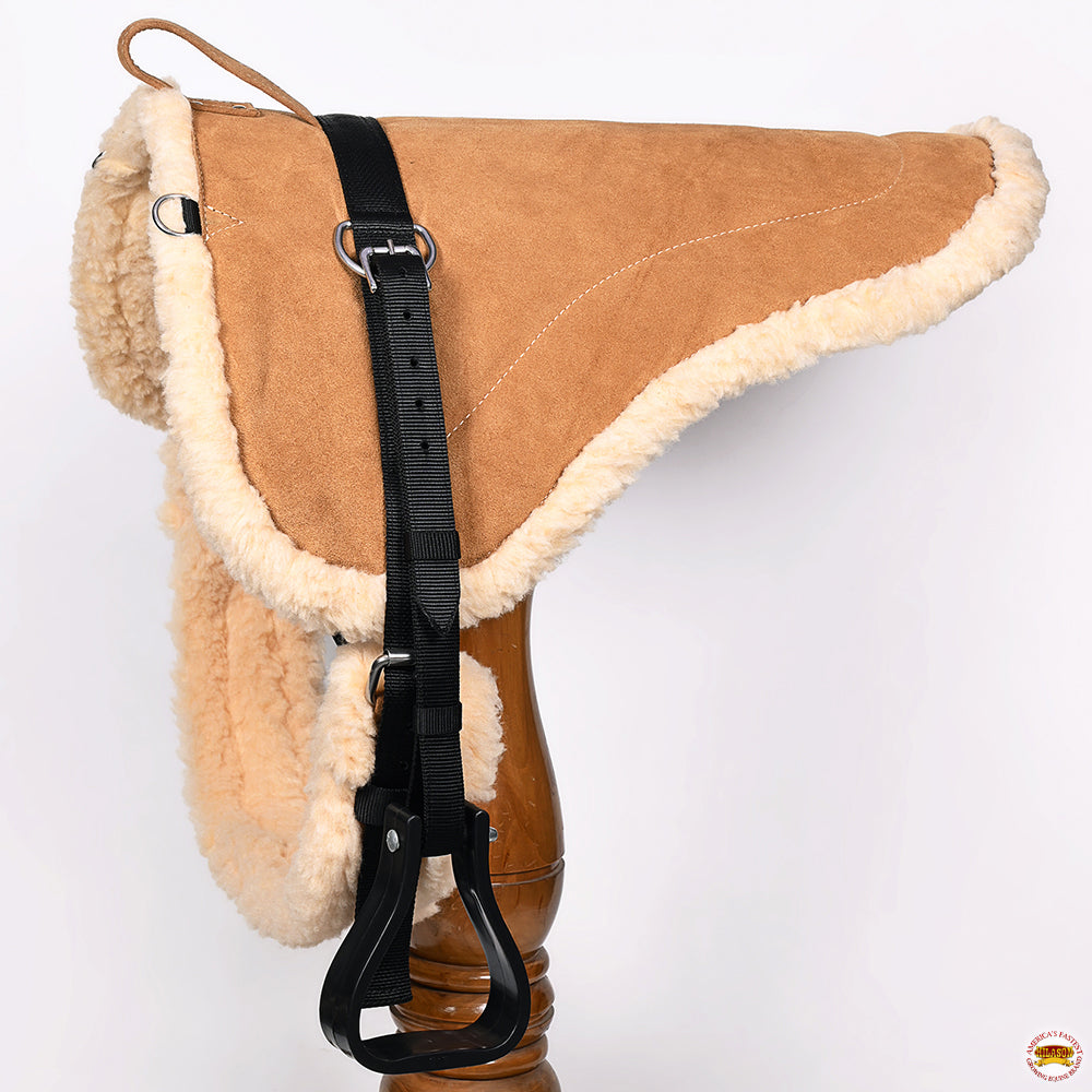 Hilason Western Horse Suede Leather Bareback Pad, Breast Collar &amp; Girth
