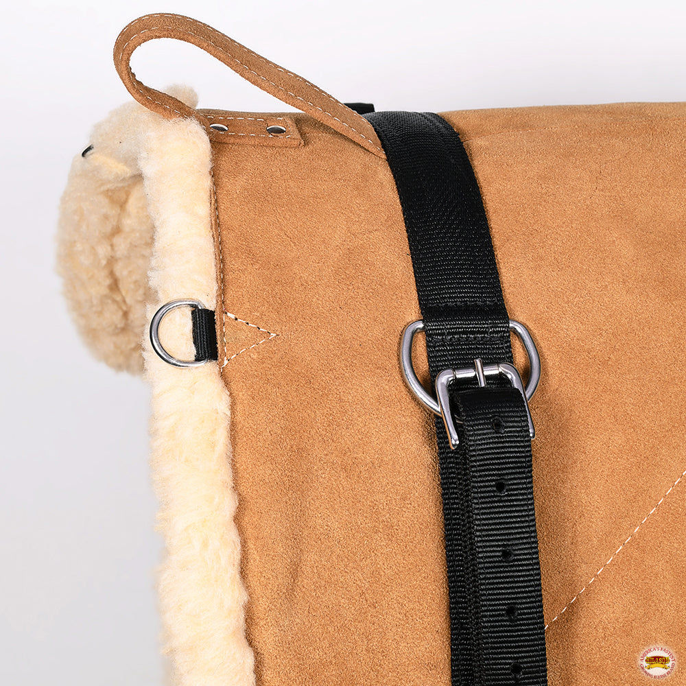 Hilason Western Horse Suede Leather Bareback Pad, Breast Collar &amp; Girth