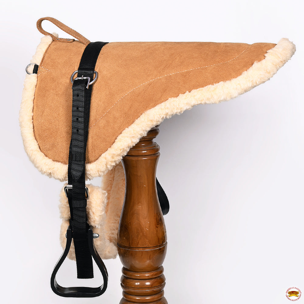 Hilason Western Horse Suede Leather Bareback Pad, Breast Collar &amp; Girth