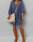 Autumn Tied Pleated Mini Dress