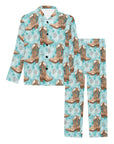 Turquoise Christmas Boots Men's Western Pajamas