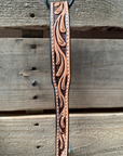 Red Floral Tooled Lariat & Leather Combo Halter