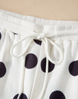 Polka Dot Pullover and Drawstring Shorts Set