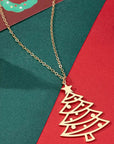 Delilah Hollowed Christmas Tree Necklace