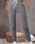 River Drawstring Waist Pocketed Leggings
