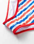 Americana Stripe Cutout Spaghetti Strap Swimsuit