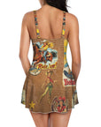 Baha Ranch Vintage Cowgirl Collage Skirted Swim Suit