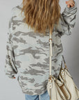 Camo Reverse Seam Drop Shoulder Sweatshirt