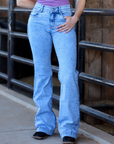CHEYENNE TROUSERS ACID WASH PURPLE POCKET