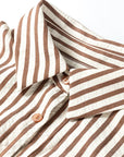 Stripe Textured 3/4 Sleeve Split Hem Midi Dress