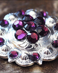 1 Amethyst Crystal Berry Headstall Saddle Tack Bling Cowgirl Hilason