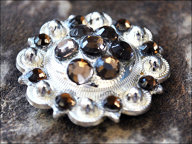 Hilason Western Berry Conchos Glass Rhinestones Bling 1.5" Tack Cowgirl