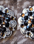 Black And Brown Crystals Berry Headstall Saddle Cowgirl Hilason