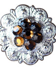 Western Screw Back Concho Crystal Berry Brown Saddle Bling Cowgirl