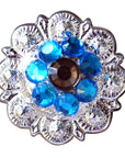 Western Screw Back Concho Nickel Finish Berry Saddle Bling Cowgirl