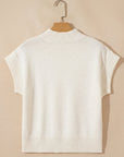 Heart Graphic Cropped Short Sleeve Sweater