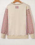 Stripe Patchwork Long Sleeve Knit Top