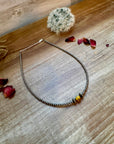 14 inch 3 mm sterling silver pearls  choker - with bumblebees beads