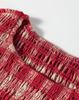 Plaid Smocked Puff Sleeve Mini Dress