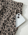 Leopard Textured Short Sleeve Jumper and Pants Set