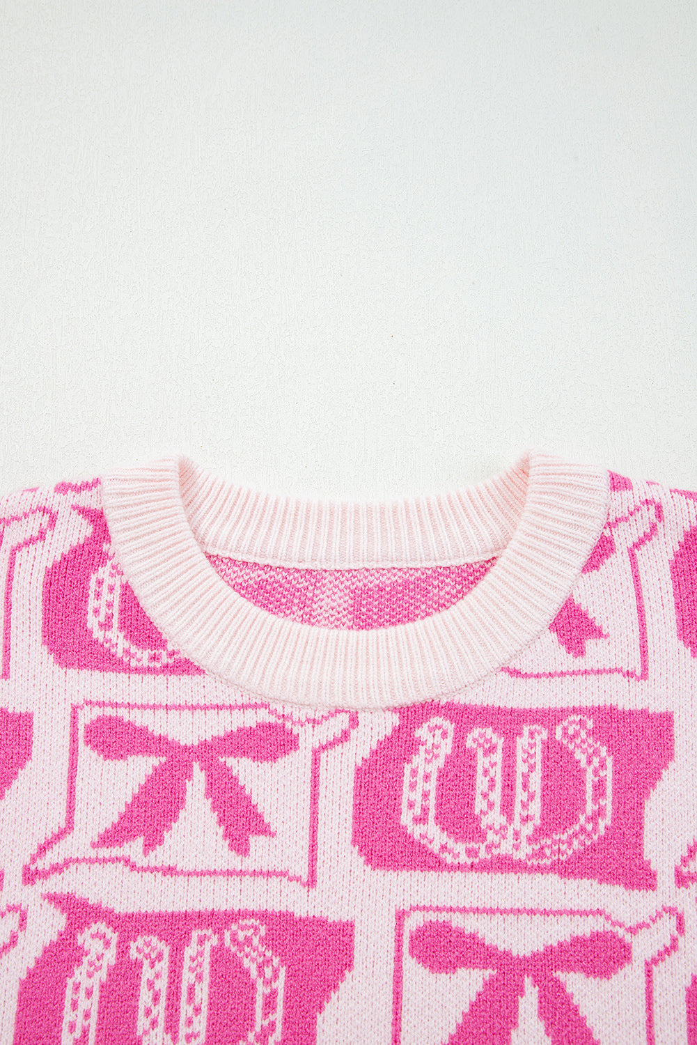 Western Bows &amp; Horseshoes Long Sleeve Sweater