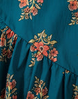 Plus Size Floral Lace Trim Pleated Buttoned Shirt