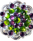 Peridot Green Amethyst Crystals Berry Headstall Saddle Hilason