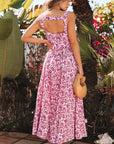 Floral Cutout Back Empire Waist Maxi Dress
