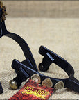 Hilason Black Steel Youth Spurs Engraved German Silver Hearts Solid Brass Rowel